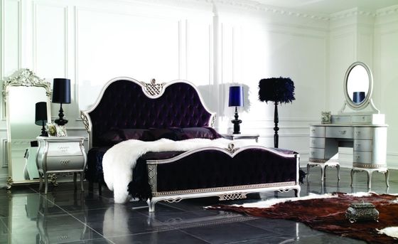 High Loft Baroque Luxury King Size Bed Full Solidwood Handmade Bedroom Furniture Sets