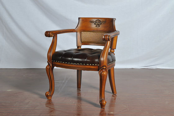 Restaurant Leather Pad Stackable Wood Dining Chairs Handmade Customized Design