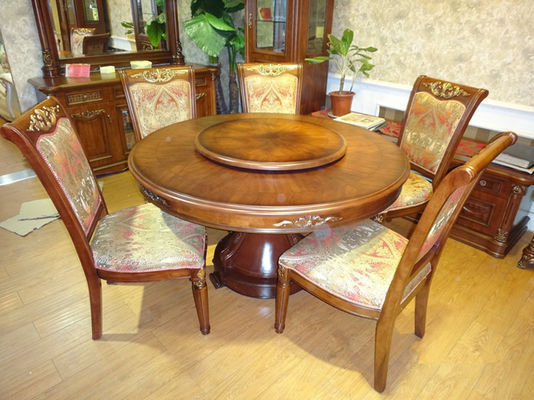 Dia 1.5m 1.3m 1.2m Luxury Wood Dining Room Sets With 6 Chairs