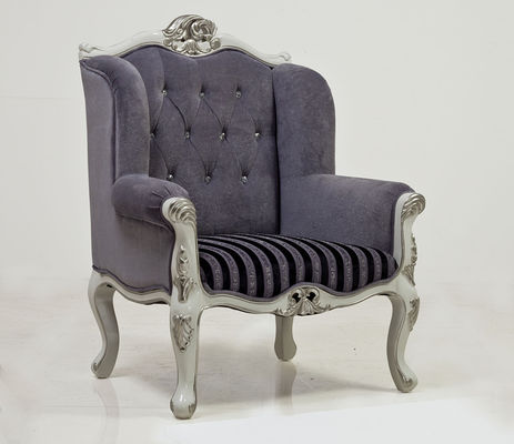 Gewebe-Fiberglas-Hotel-Lobby-Sofa Chair Vintage Antique Silver-König Throne Chair 75kg