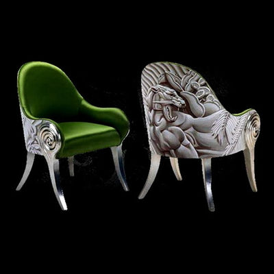 Hall Commercial Antique Hotel Furniture, der italienischen barocken Stuhl 73*70*108cm schnitzt