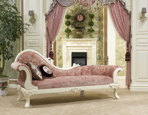 Curved Rose Gold Luxury Chaise Lounge MDF Plywood Frame