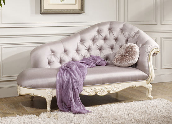 Curved Rose Gold Luxury Chaise Lounge MDF Plywood Frame