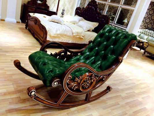 Moderner Schaukelstuhl grünes hölzernes europäisches Art-Klubsessel-Wohnzimmer Relex