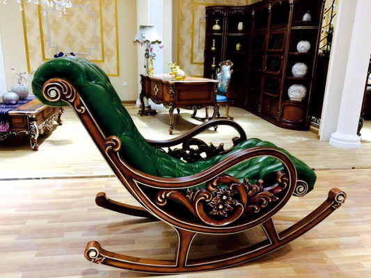 Moderner Schaukelstuhl grünes hölzernes europäisches Art-Klubsessel-Wohnzimmer Relex