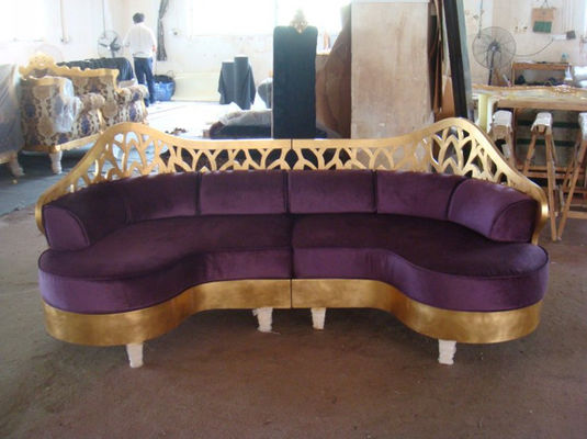 Klassische Wohnzimmer-Möbel hölzerner Luxus-Sofa Ombination L-förmiger Sofa Recliner