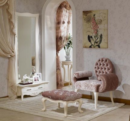 ODM-Chenille-Leinen-Champagne Modern Living Room Chair-Freizeit-Samt-Lehnsessel
