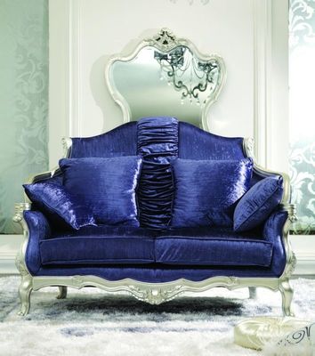3-teilige Luxuswohnzimmer-Möbel moderne blaue 3 2 CAD 3D 1 Sitzer-Samt Sofa Sets