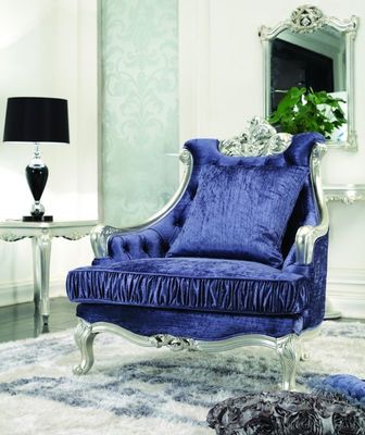 3-teilige Luxuswohnzimmer-Möbel moderne blaue 3 2 CAD 3D 1 Sitzer-Samt Sofa Sets