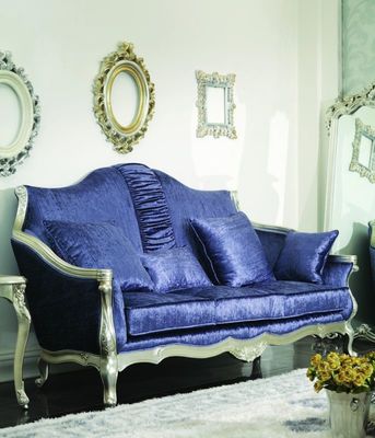 3-teilige Luxuswohnzimmer-Möbel moderne blaue 3 2 CAD 3D 1 Sitzer-Samt Sofa Sets