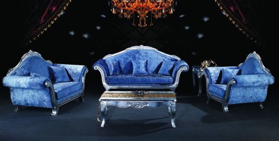 Nordischer Blue Velvet-Möbel-Satz