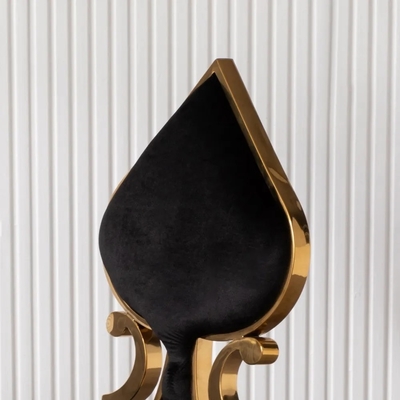 Luxury Fully Assembled Black Sweetheart Chairs For Wedding